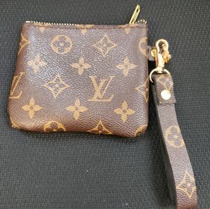 Upcycled Repurposed LV wristlet pouch